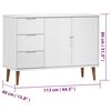 vidaXL Sideboard MOLDE White 113x40x80 cm Solid Wood Pine