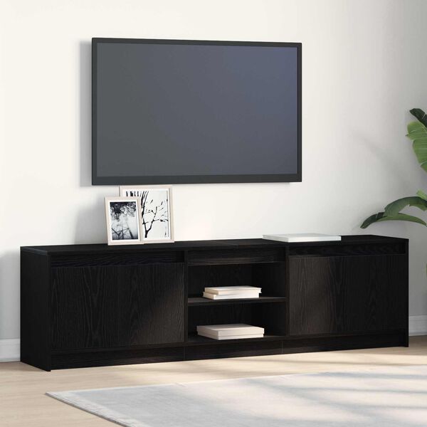vidaXL TV Units 2 pcs Black 180 x 34 x 50 cm Engineered wood