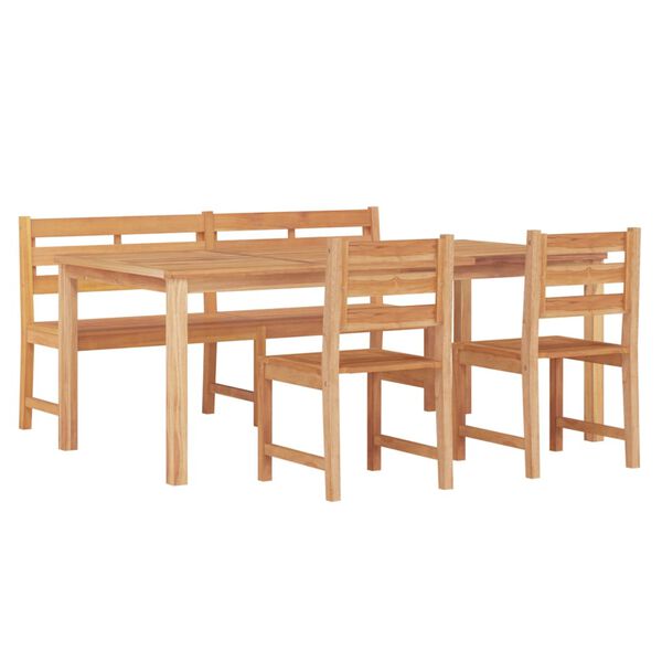 vidaXL 4 Piece Garden Dining Set Solid Wood Teak