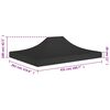 vidaXL Party Tent Roof 4.5x3 m Black 270 g/m²