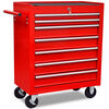 vidaXL Workshop Tool Trolley 7 Drawers Red