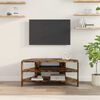 vidaXL Corner TV Cabinet Smoked Oak 102x40.5x45cm Engineered Wood