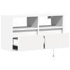 vidaXL TV Wall Cabinet with LED Lights White 80x31x45 cm
