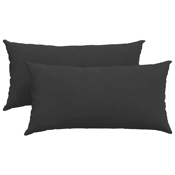 vidaXL Sofa Pillows 2 pcs Black 80 x 40 cm Fabric