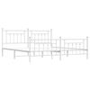 vidaXL Metal Bed Frame without Mattress with Footboard White 193x203cm