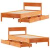 vidaXL Bed Frame without Mattress Wax Brown 75x190 cm Small Single Solid Wood Pine