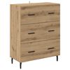 vidaXL Highboard 2 pcs Artisan Oak Engineered Wood and Glass