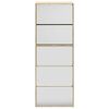 vidaXL Shoe Cabinet 5-Layer Mirror Oak 63x17x169.5 cm