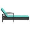 vidaXL Sun Lounger Reclining Black 63 x 200 x 81 cm Poly Rattan