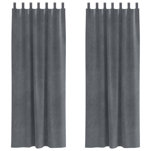 vidaXL Blackout Curtains 2 pcs Light Grey 140 x 225 cm Velvet