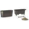 LECHUZA Table Planter Delta 20 ALL-IN-ONE Metallic Charcoal 15563