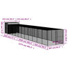 vidaXL Dog House with Run Light Grey 214x1273x181 cm Galvanised Steel