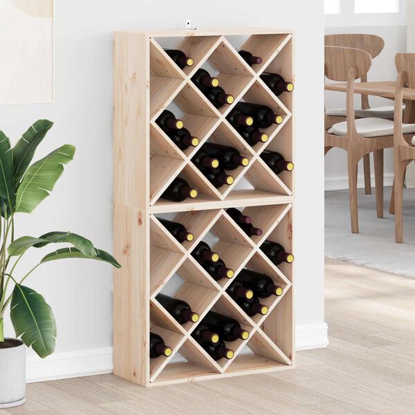 vidaXL Wine Rack 2 pcs Natural 62 x 25 x 62 cm Solid Pine Wood