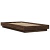 vidaXL Bed Frame with LED Lights without Mattress Brown Oak 75x190cm