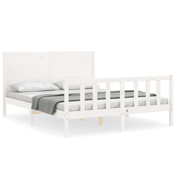 vidaXL Bed Frame without Mattress White 160x200 cm Solid Wood Pine
