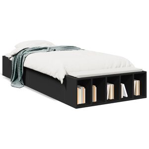 vidaXL Bed Frame without Mattress Black 90x190 cm Single