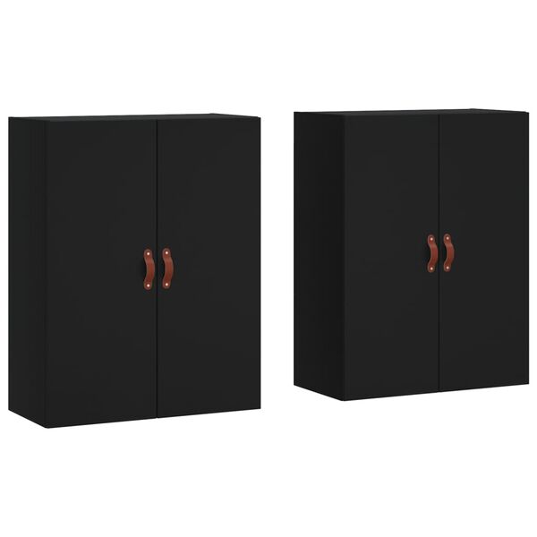 vidaXL Wall Mounted Cabinets 2 pcs Black 69.5x34x90 cm