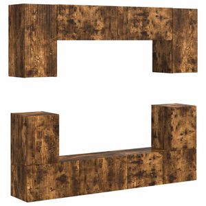 vidaXL TV Cabinet Set Wall-mounted 5 pcs Smoked Oak Engineered Wood