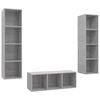 vidaXL 3 Piece TV Cabinet Set Concrete Grey Engineered Wood