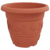 vidaXL Round Flower Pot 24 pcs Brick Red &Oslash; 39 x 32 cm Plastic