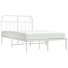 vidaXL Metal Bed Frame without Mattress with Headboard White 120x190cm