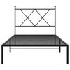 vidaXL Metal Bed Frame without Mattress with Headboard Black 90x190cm