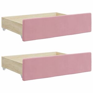 vidaXL Bed Drawers 2 pcs Pink Engineered Wood and Velvet