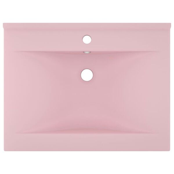 vidaXL Luxury Basin with Faucet Hole Matt Pink 60x46 cm Ceramic