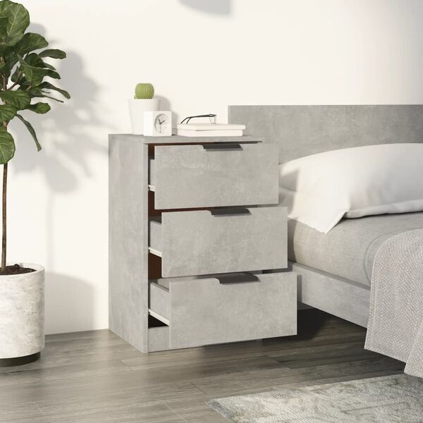 vidaXL Bedside Cabinet Concrete Grey 40x36x65 cm