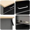 vidaXL Work Cabinet with Drawer 3 pcs Black and Grey 150 x 55 x 85 cm