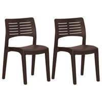 vidaXL Garden Chairs 2 pcs Mocha Polypropylene