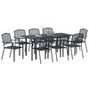 vidaXL Garden Dining Set 9 pcs Anthracite Powder-coated Steel