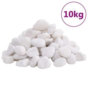 vidaXL Polished Pebbles 10 kg White 2-5 cm