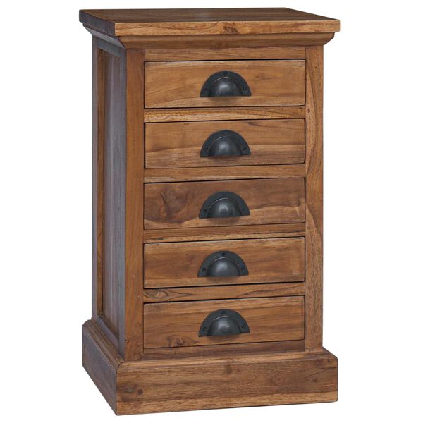 vidaXL Chest of Drawers Brown 35 x 30 x 60 cm Solid Teak Wood