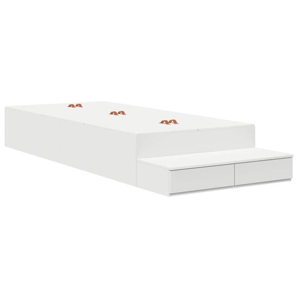 vidaXL Storage Bed Frame with Drawer White 100 cm Engineered Wood