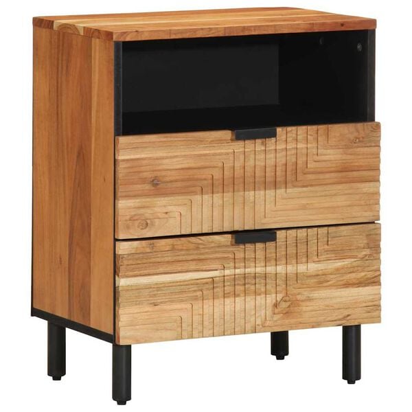 vidaXL Bedside Cabinet Brown 50 x 33 x 62 cm Solid Acacia wood