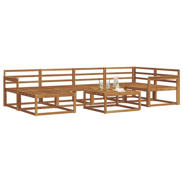 vidaXL Outdoor Sofa Set 7 pcs Natural Solid Acacia Wood