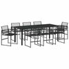 vidaXL Garden Dining Set 9 pcs Black Powder-Coated Steel