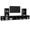 vidaXL 5 Piece TV Cabinet Set High Gloss Grey Engineered Wood