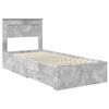 vidaXL Bed Frame Concrete Grey and Silver 75 x 190 cm Engineered Wood