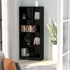 vidaXL 4-Tier Book Cabinet High Gloss Black 60x24x142 cm Engineered Wood