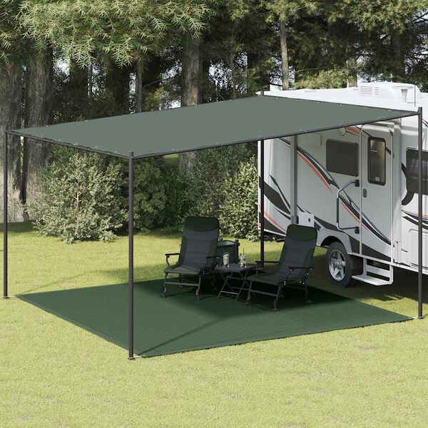 vidaXL Tent Carpet 400x400 cm Dark Green HDPE