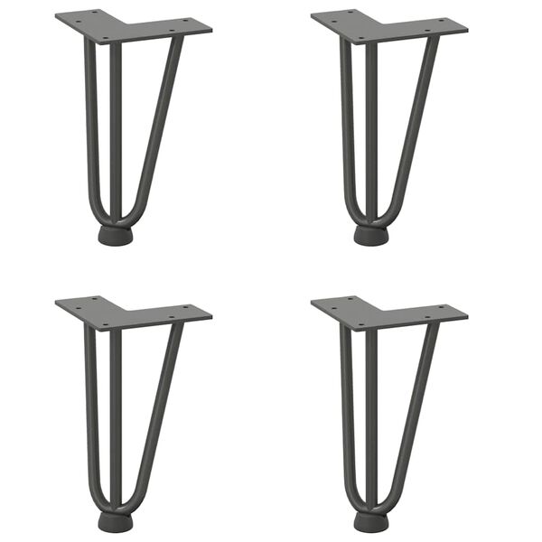 vidaXL Hairpin Legs for Coffee Table 4 pcs Anthracite 20 cm Solid Steel
