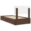 vidaXL Storage Bed with Drawer Brown Oak 90 x 190 cm Engineered Wood