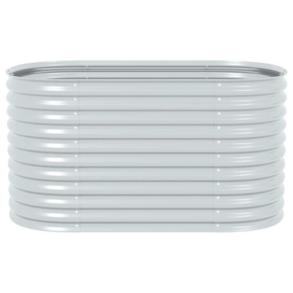 vidaXL Garden Raised Bed 160x80x81 cm Galvanised Steel Silver