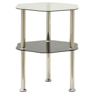 vidaXL Side Table | Transparent and black