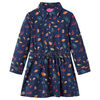 vidaXL Kids' Dress with Long Sleeves Navy 104