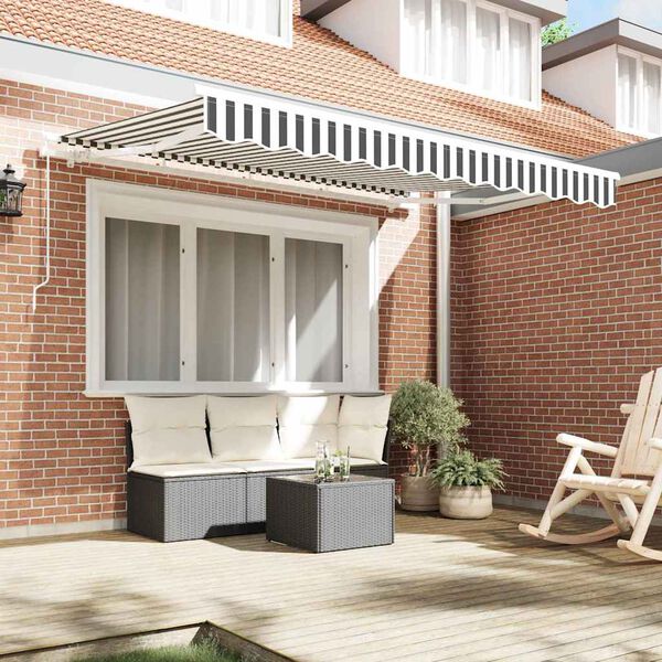 vidaXL Retractable Awning Manual Anthracite 300 x 200 cm Fabric