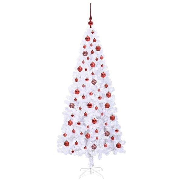 vidaXL Artificial Christmas Tree with Stand White 180 cm PVC and Steel