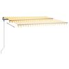 vidaXL Manual Retractable Awning with LED 400x300 cm Yellow and White